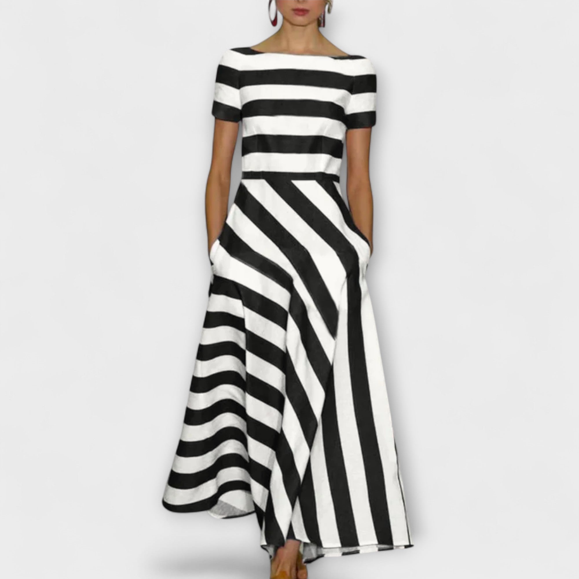 Ariela | Robe Maxi en A Rayée