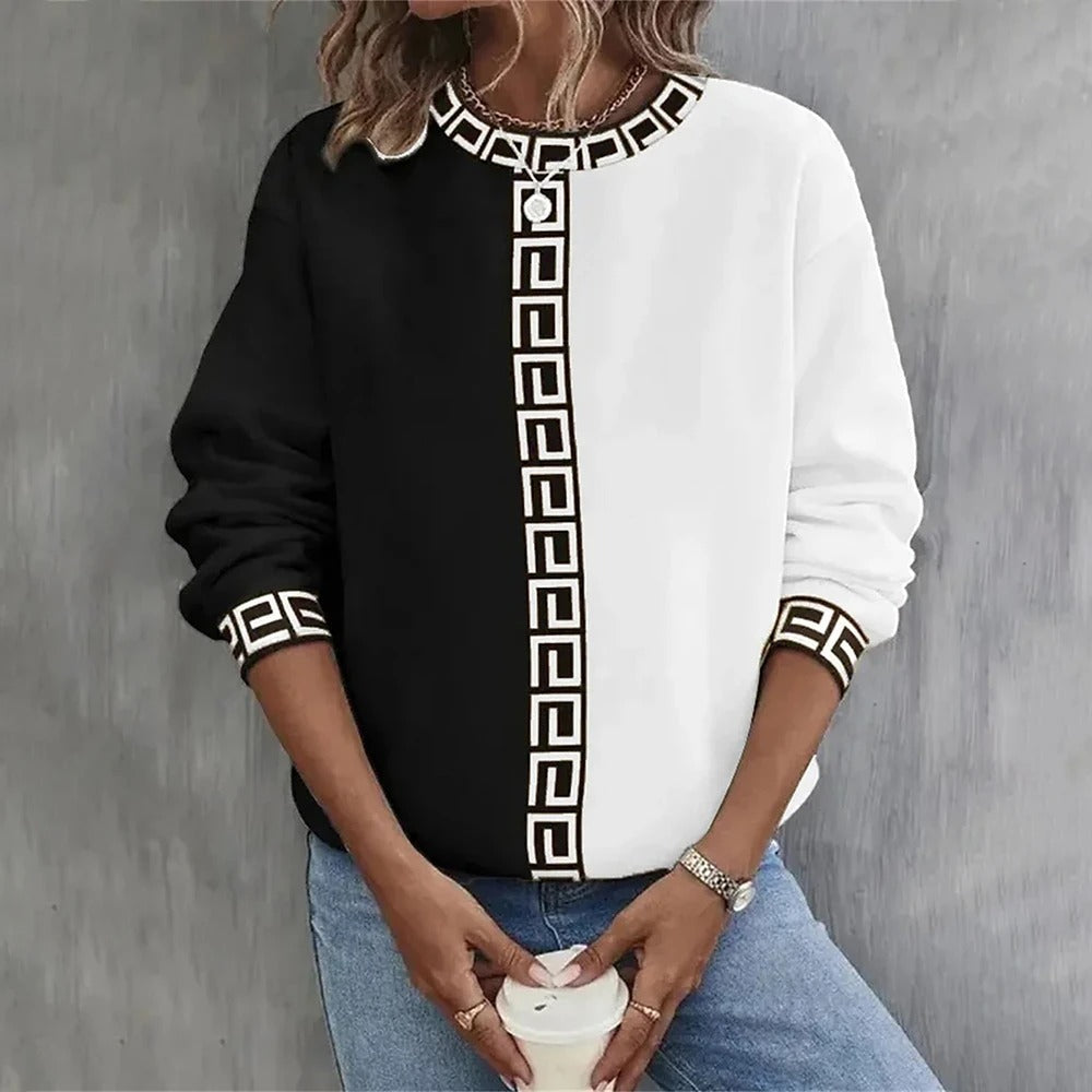 Ayse - Pull Imprimé Géométrique