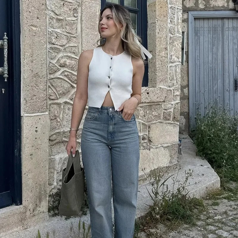 Alix - Haut côtelé en tricot