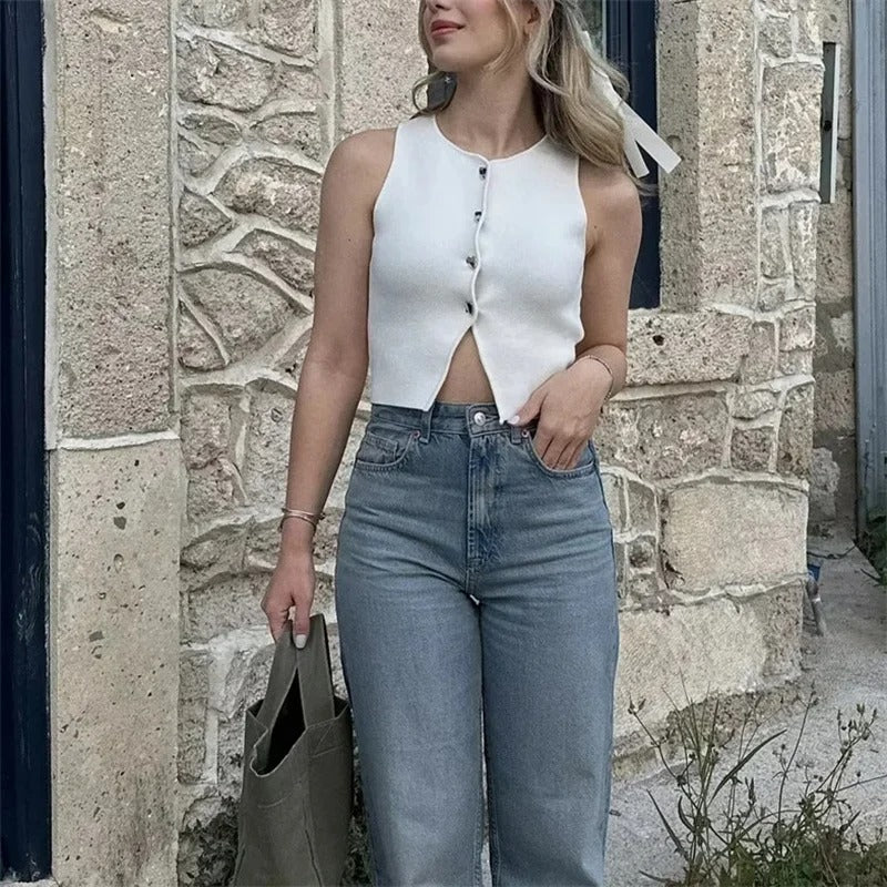 Alix - Haut côtelé en tricot